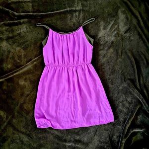 Forever 21 purple and black two layer flutter mini dress.